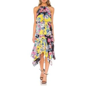 Parker Cecilia Floral Asymmetrical Halter Sundress-Size M